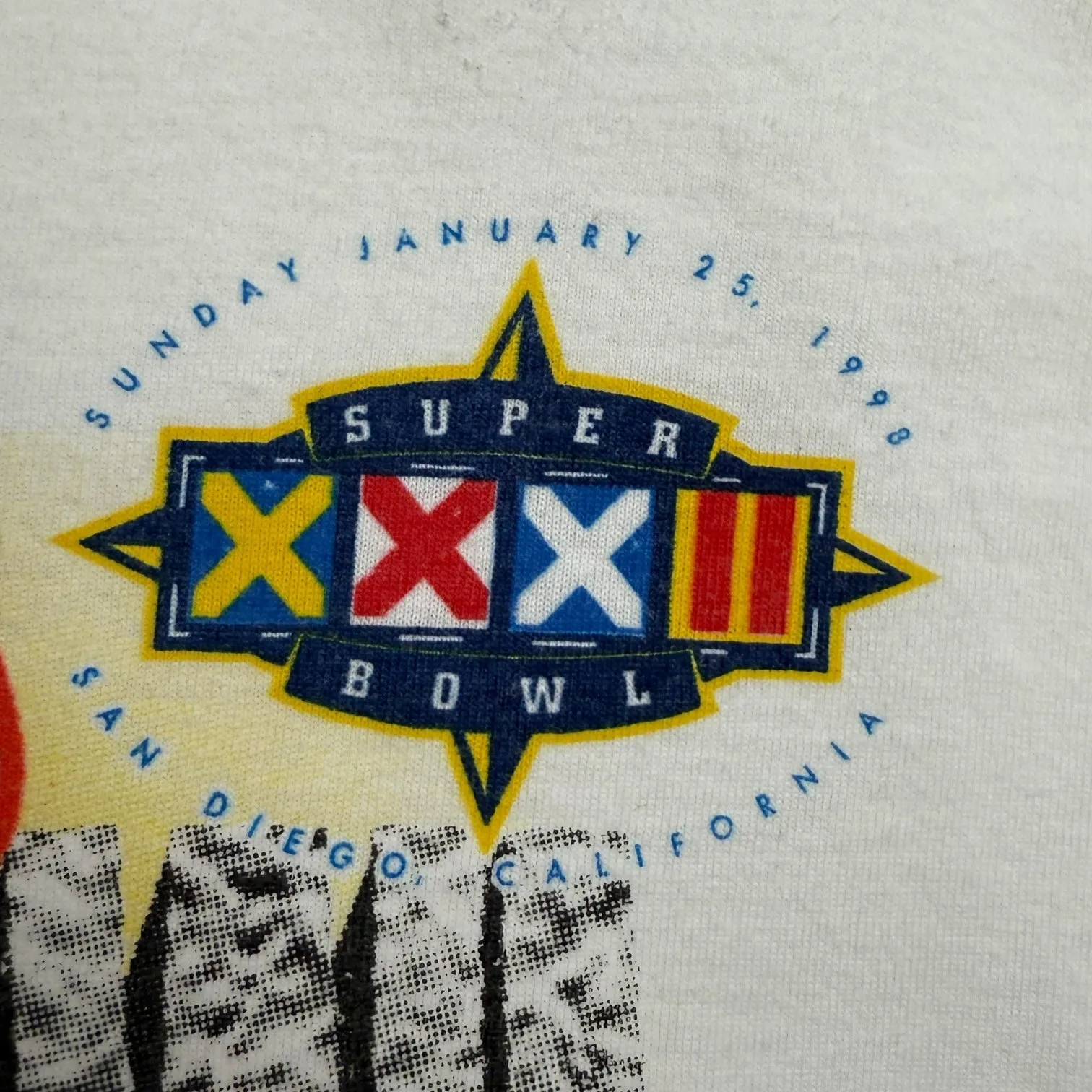 1998 Denver Broncos Super Bowl XXXII Champions Tee White