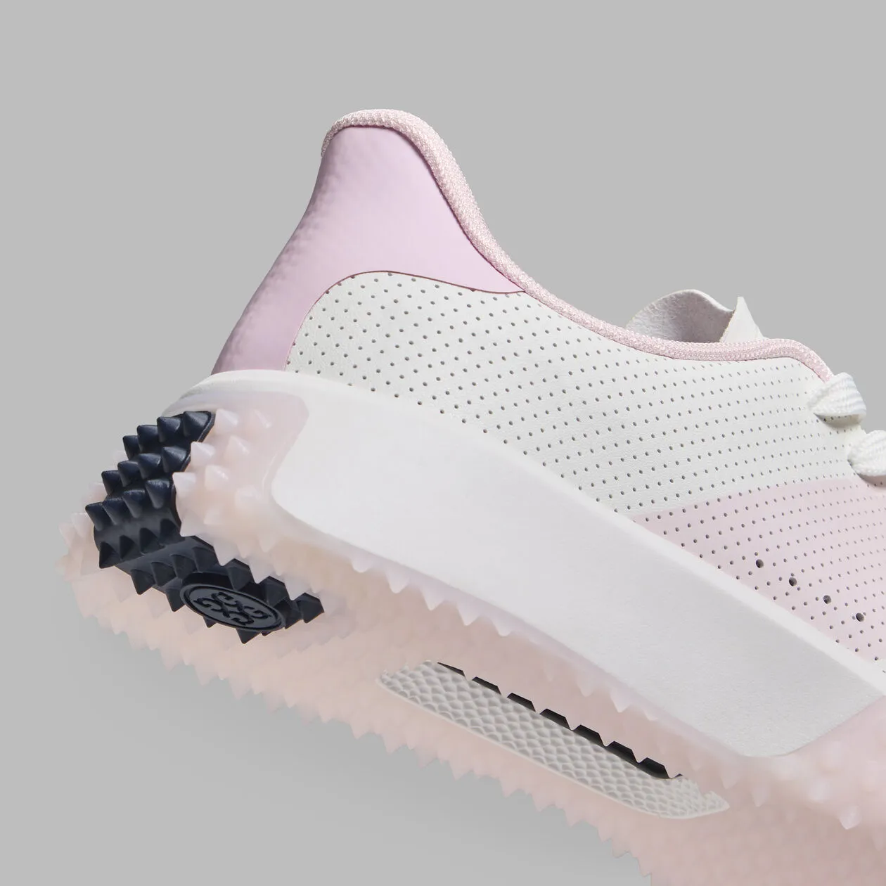 2025 G/Fore Women's G.112 Perforated Saddle Stripe Golf Shoes: Snow/Blush