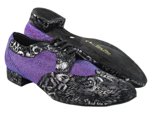 2509LEDSS 167 Pine Pattern Black Velvet_F_L_103 Purple Glitter Satin_B_M