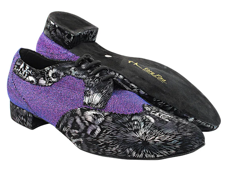 2509LEDSS 167 Pine Pattern Black Velvet_F_L_103 Purple Glitter Satin_B_M