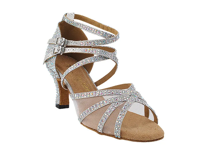 5008Bling Silver Glitter Satin & Mesh