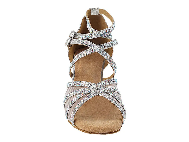 5008Bling Silver Glitter Satin & Mesh