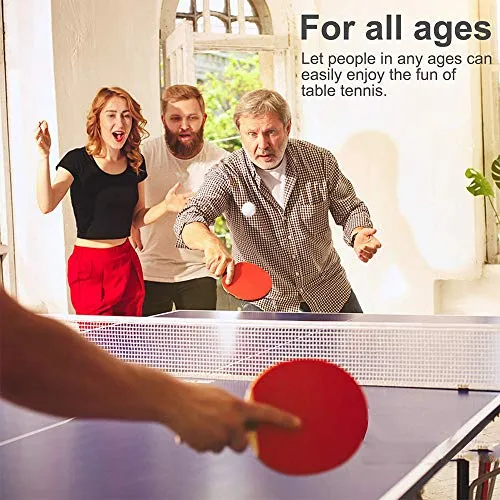 ACEBON Sport Ping Pong Paddle Set with Retractable Table Tennis Net, Two Premium Paddles, Three Balls, and Portable Cover Case Bag to Go Anywhere (Red)