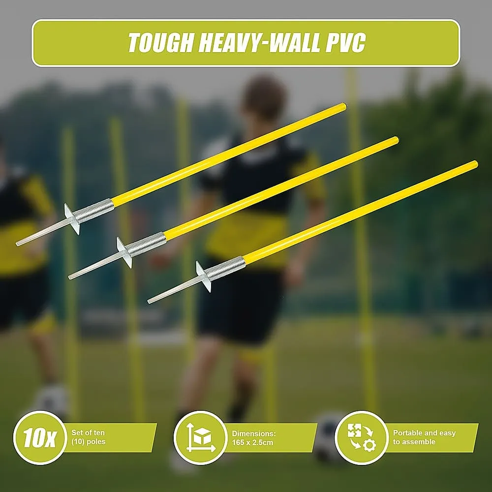 Agility Slalom Training Poles Soccer Rugby Set [ONLINE ONLY]