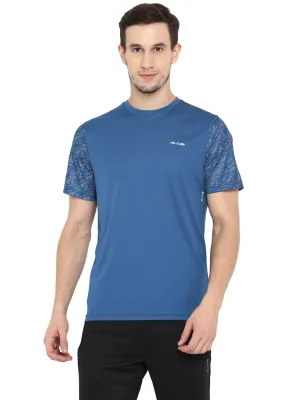 Alcis Men Solid Blue Tshirts