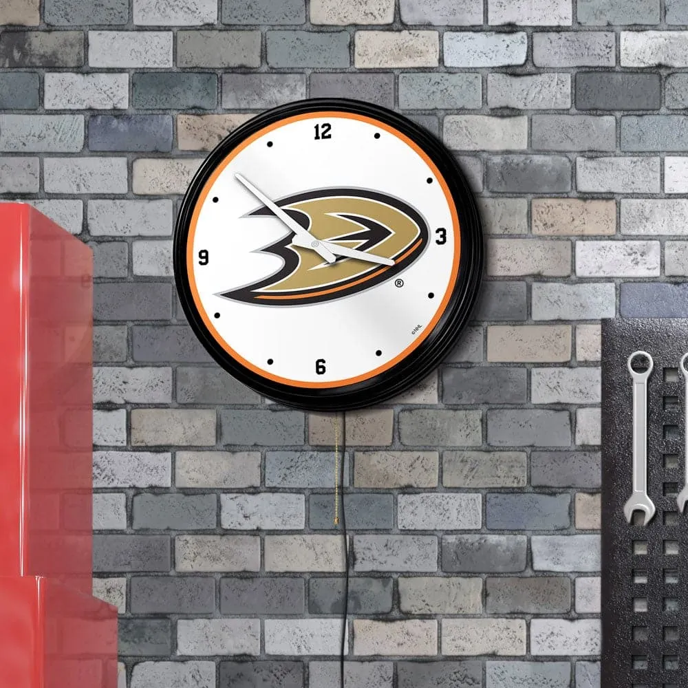 Anaheim Ducks: Retro Lighted Wall Clock