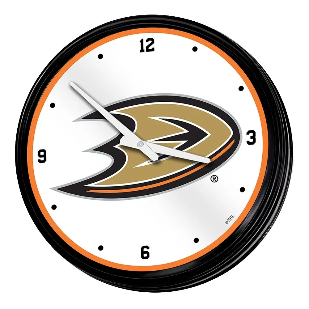 Anaheim Ducks: Retro Lighted Wall Clock