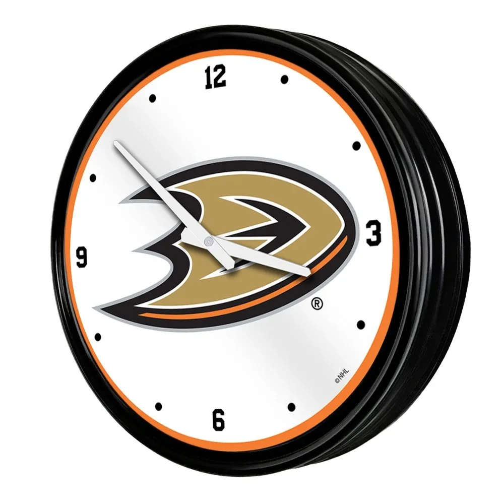 Anaheim Ducks: Retro Lighted Wall Clock