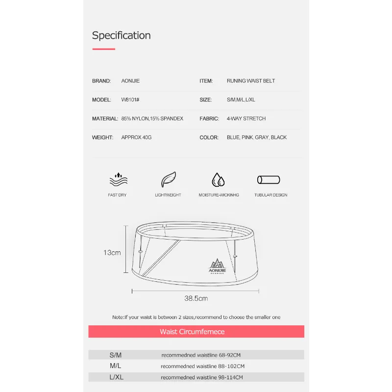 Aonijie Waist Bag/Fanny Pack (W8101)