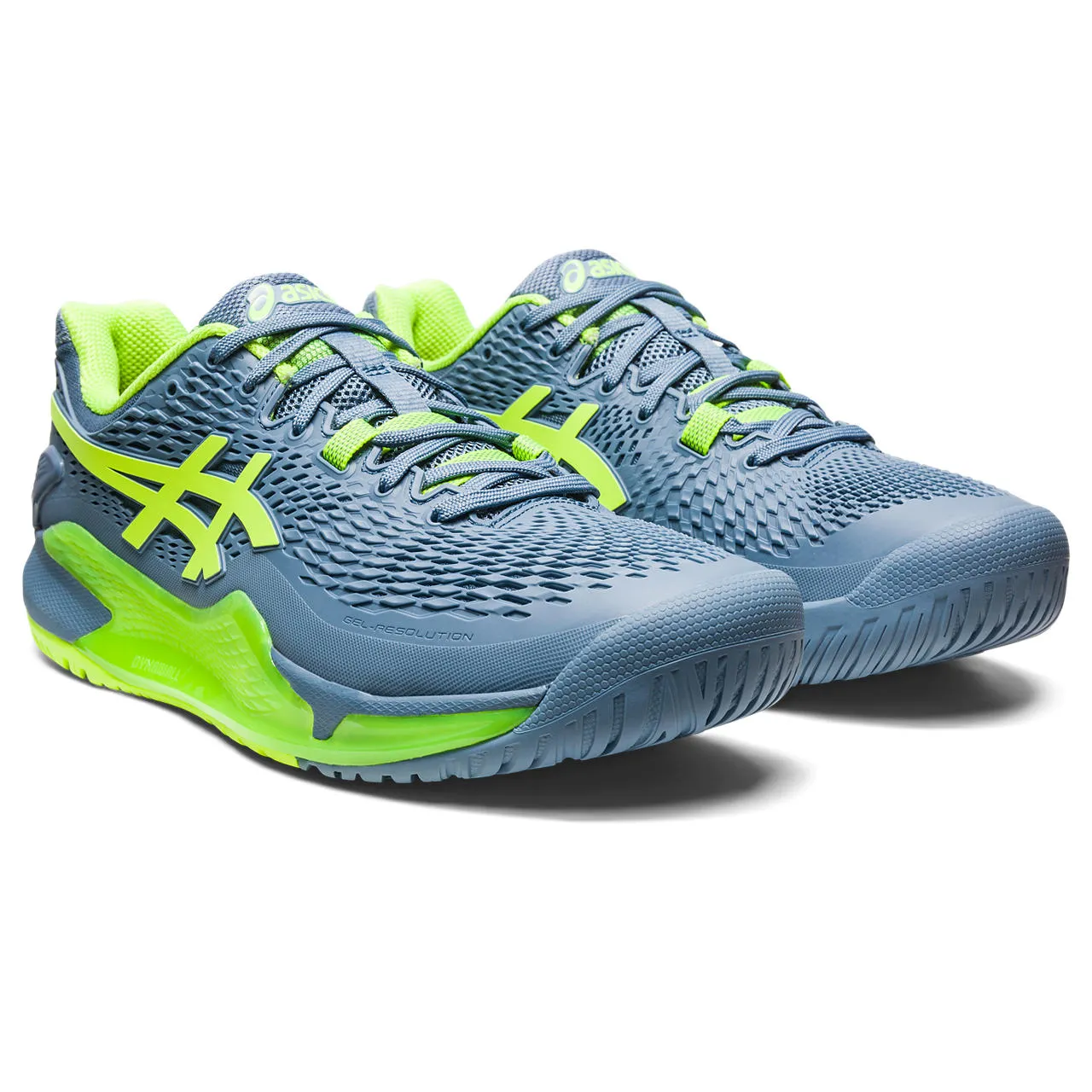Asics Gel Resolution 9 Wide Men's Tennis Shoe (Blue/Green)