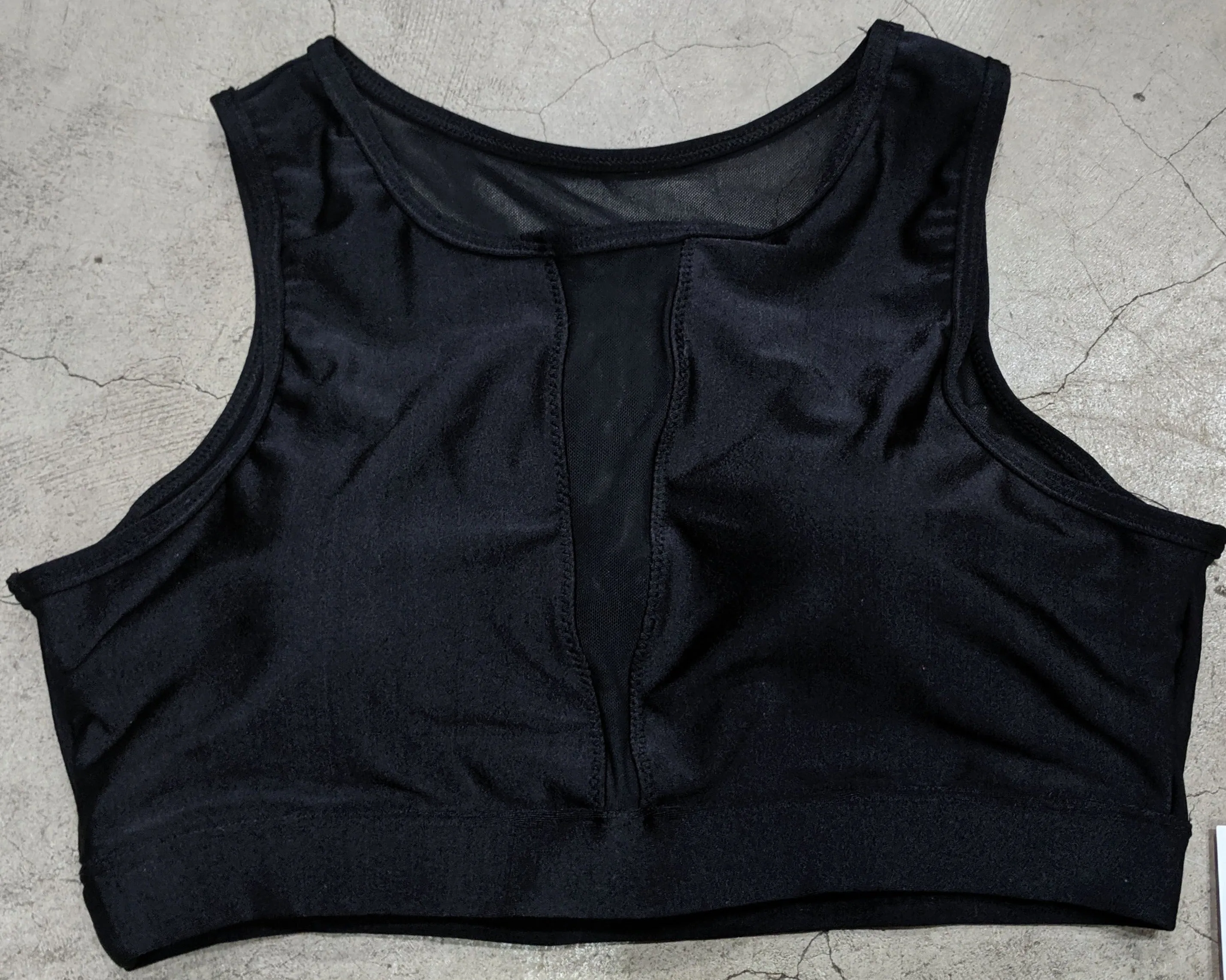 Black Mesh Cleavage Pole Sports Bra