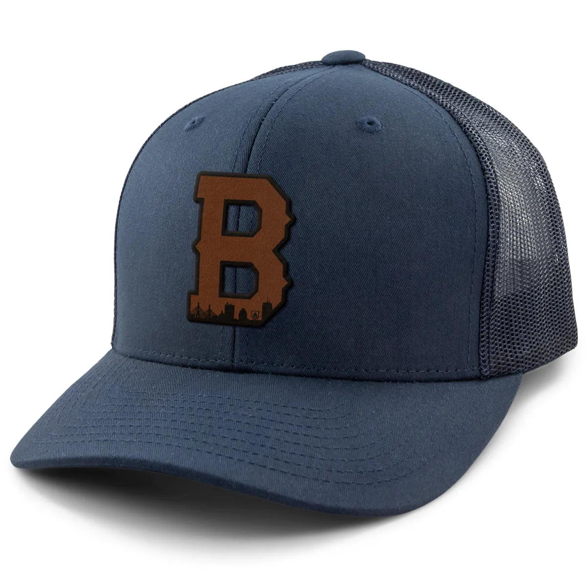 Boston B Skyline Leather Patch Classic Snapback Trucker