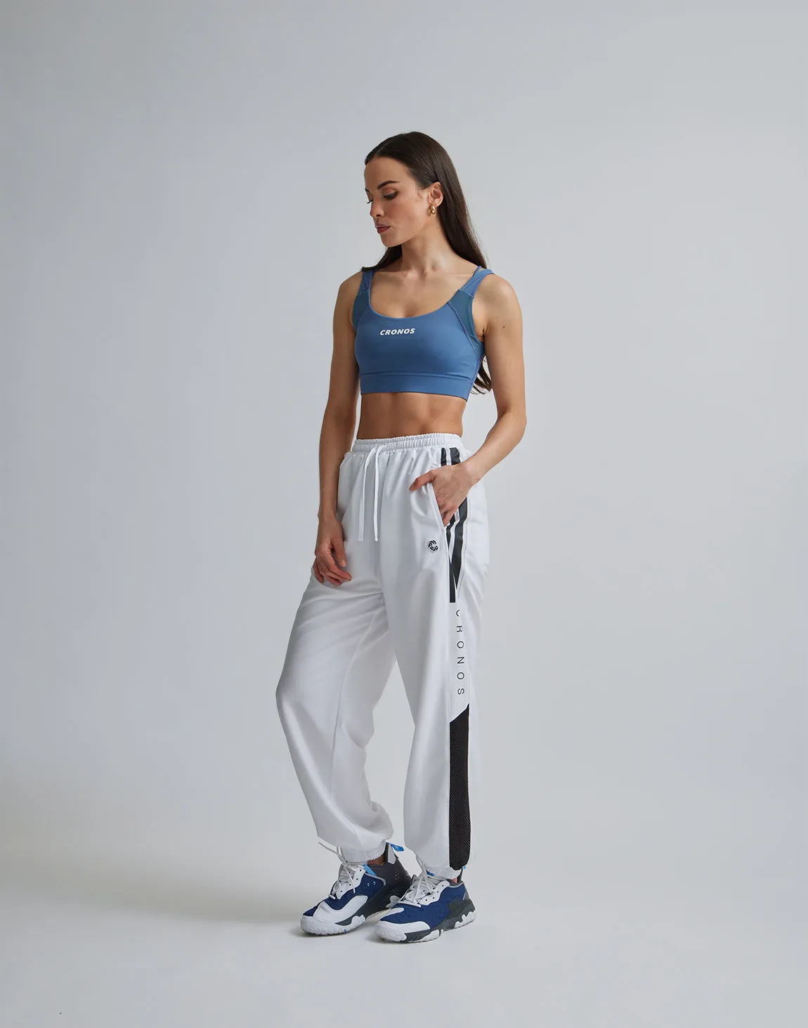 CRONOS WOMEN SPORTS MESH BRA【BLUE】