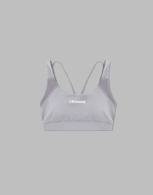 CRONOS WOMEN SPORTS MESH BRA【GRAY】