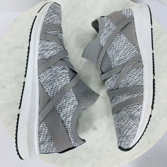 EILEEN FISHER Xanady Sustainable Mesh Slip On Sneaker Size 10 Gray Elastic Strap