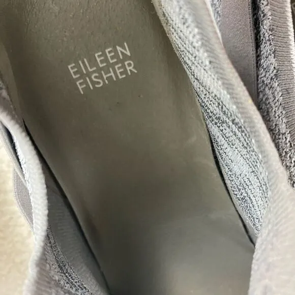 EILEEN FISHER Xanady Sustainable Mesh Slip On Sneaker Size 10 Gray Elastic Strap