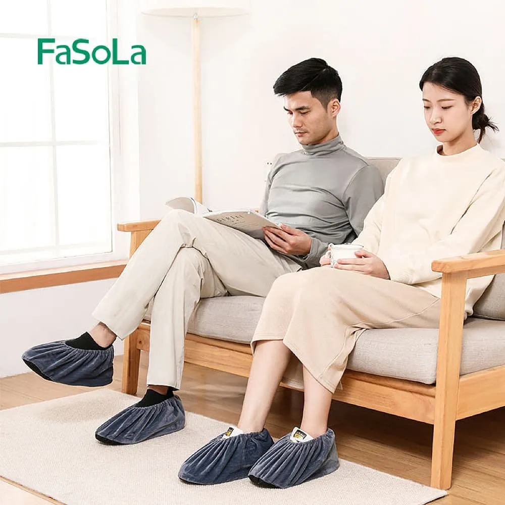 FaSoLa Velvet Shoe Covers - Grey, 30*11.5cm