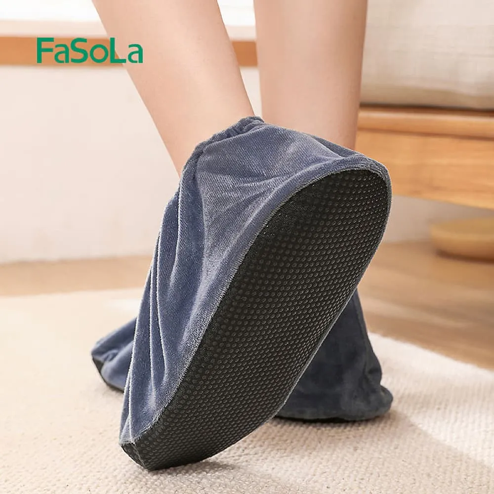 FaSoLa Velvet Shoe Covers - Grey, 30*11.5cm