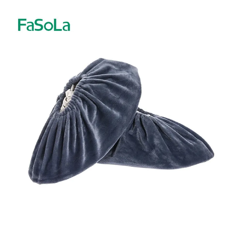FaSoLa Velvet Shoe Covers - Grey, 30*11.5cm