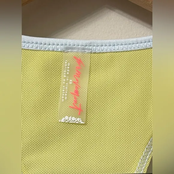 Free People Movement by Free People Pale Blue &amp; Lime Green Yoga Sports Bra - XS