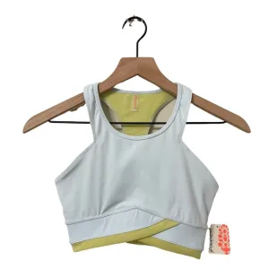 Free People Movement by Free People Pale Blue &amp; Lime Green Yoga Sports Bra - XS