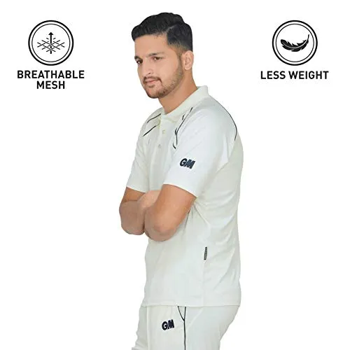 GM 7205 Half Sleeve Cricket T-Shirt Size-X-Large (White/Navy)