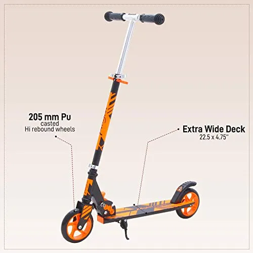GoodLuck Baybee Runner Skate Scooter for Kids /Baby Runner Scooter with Adjustable Height, Foldable PU Wheels and Weight Capacity 60 kgs for Babies/Childrens Boys & Girls (3- to 12) Years (Orange)