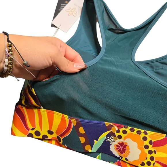 Johnny Was BEE ACTIVE Kimbra Mesh Back Longline Sports Bra Size: XL