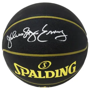 Julius "Dr. J' Erving Signed Spalding Elevation Black NBA Basketball - SCHWARTZ
