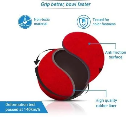 Light Weight Cricket Tennis Ball Red (Pack of 12)