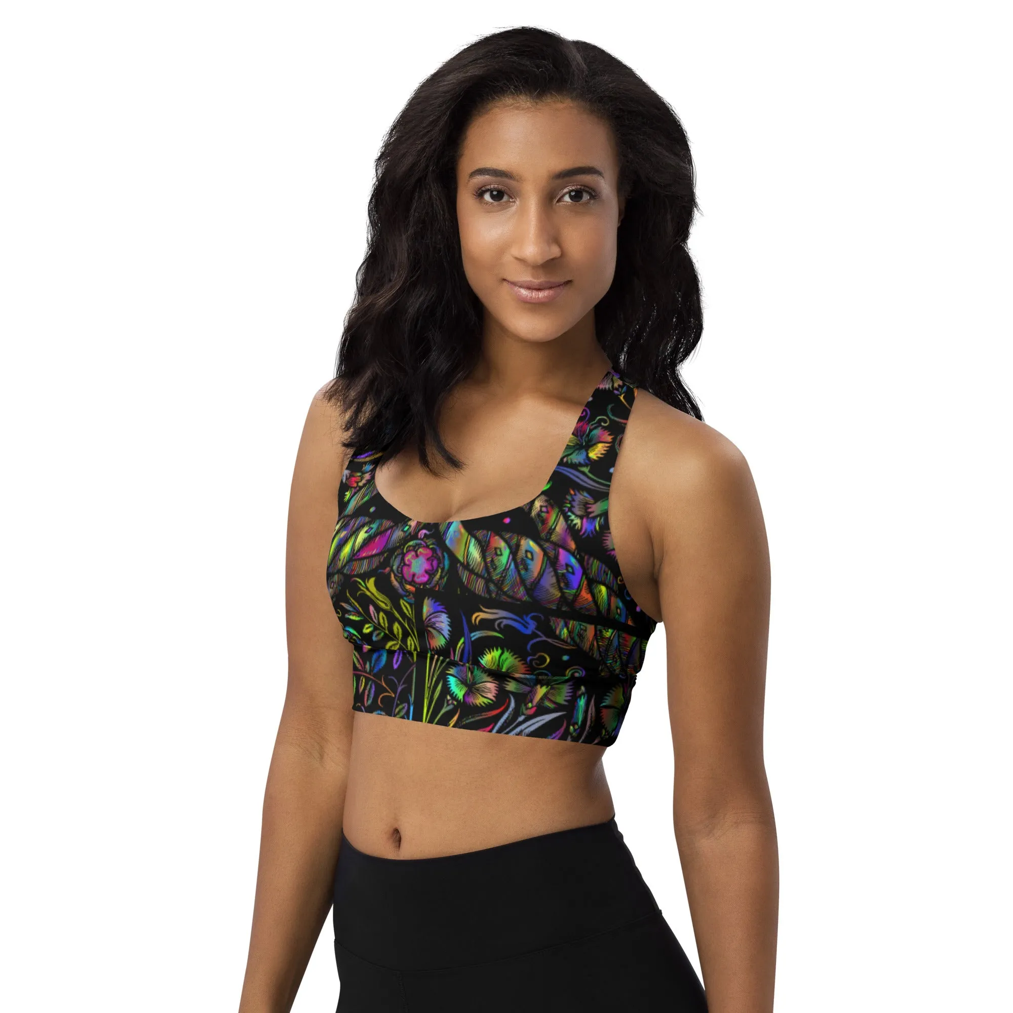 Longline sports bra Vintage Floral