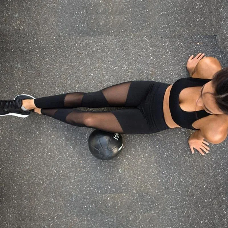 Mesh Patchwork Sports Leggings