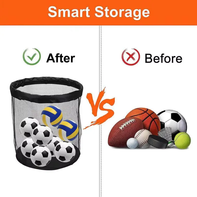 Mesh Sports Ball Bag 15L Mesh Ball Bag Large Sports Ball Bag Outdoor Organizer for Holding Basketball Volleyball Baseball