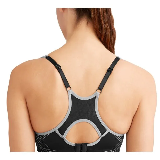 New Danskin Women's Medium Impact Adjustable Back Sports Bra, Black, Sz 40D!