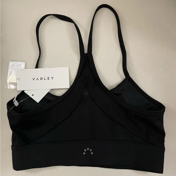NEW Varley Black Sports Bra Mesh Detail on back Size M