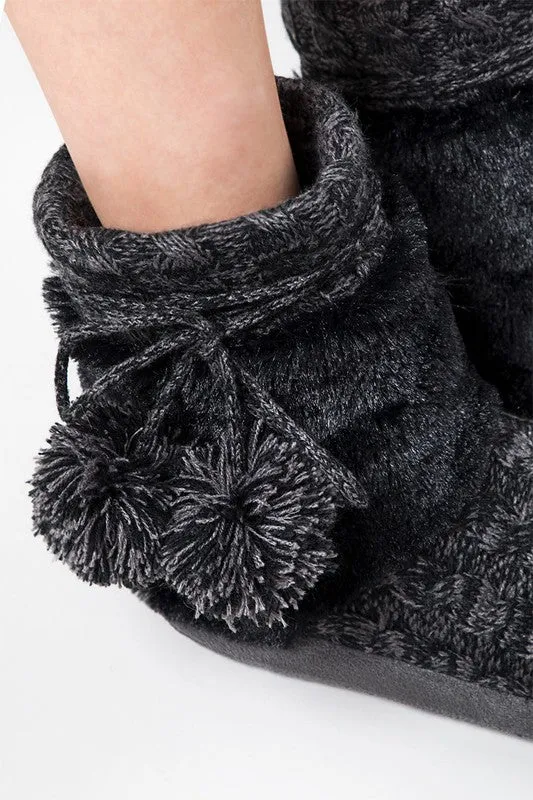 NORTHSTAR POM POM SLIPPER BLACK