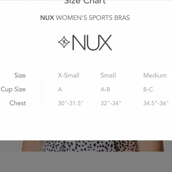 NWT NUX Blue and Black Floral Medium Compression w/Mesh Back Sports Bra Small