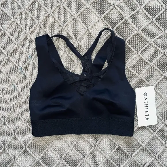 NWT Reversible Athleta Bra Black XS Neutral Sports Bra Wire-free Wireless