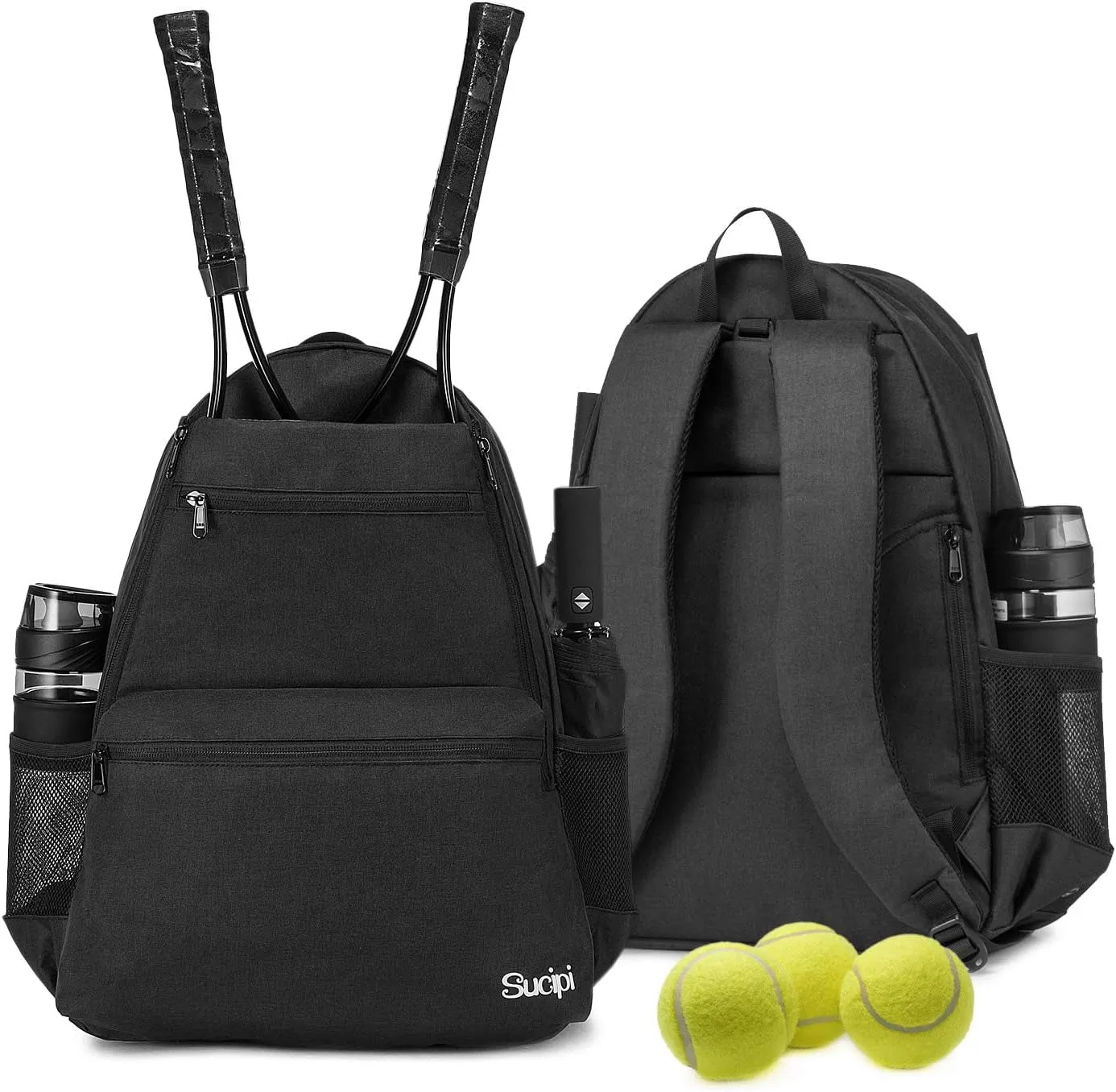 Professional Tennis Backpack for Men and Women Holds 2 Rackets with Ventilated Shoe Compartment