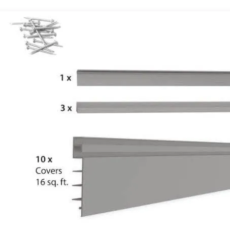 Proslat Garage Storage PVC Slatwall 4 ft. x 4 ft. Light Gray 88106