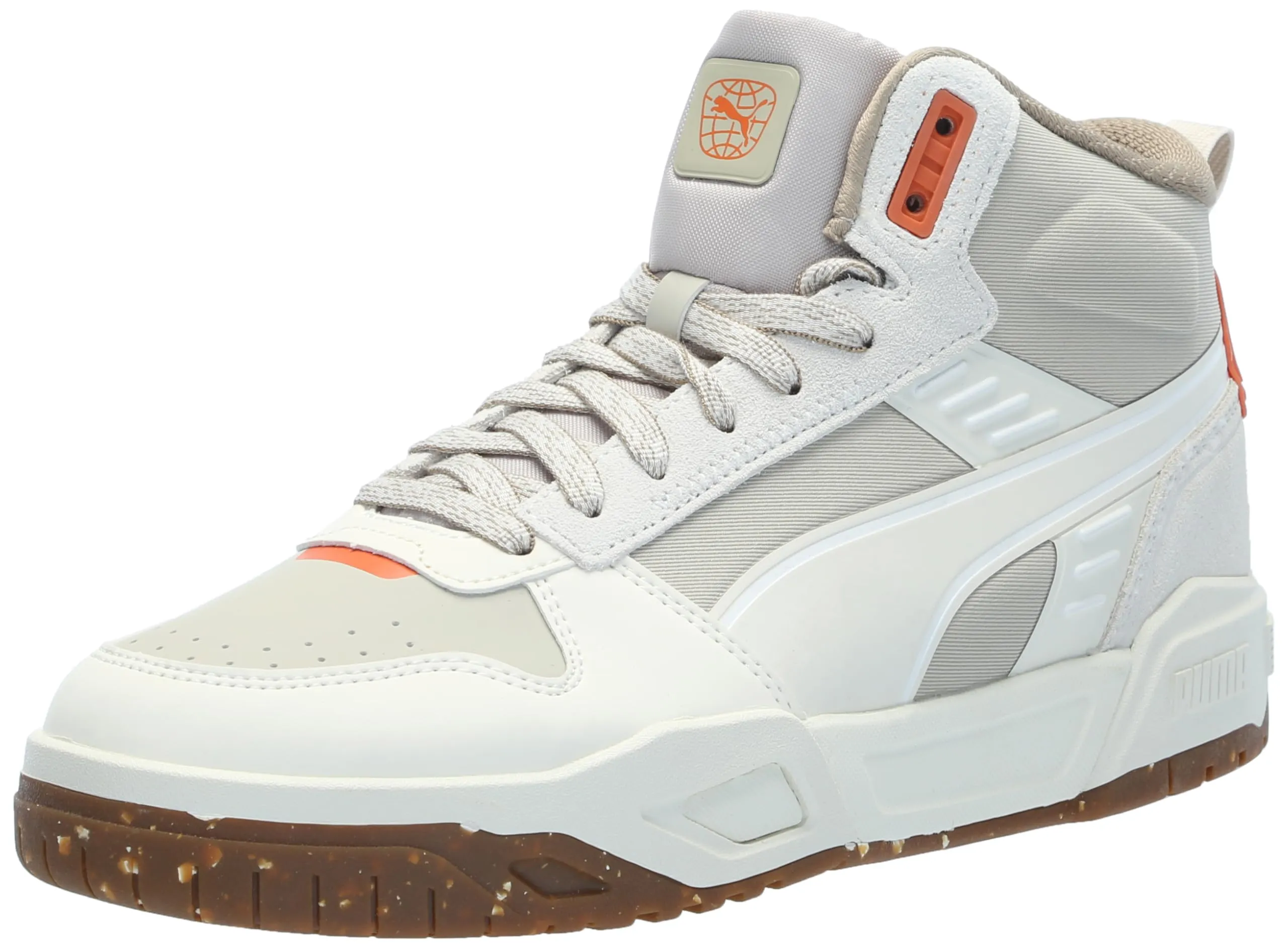 PUMA Men's RBD Tech Mid Shoes, Black-Clementine-White, 7