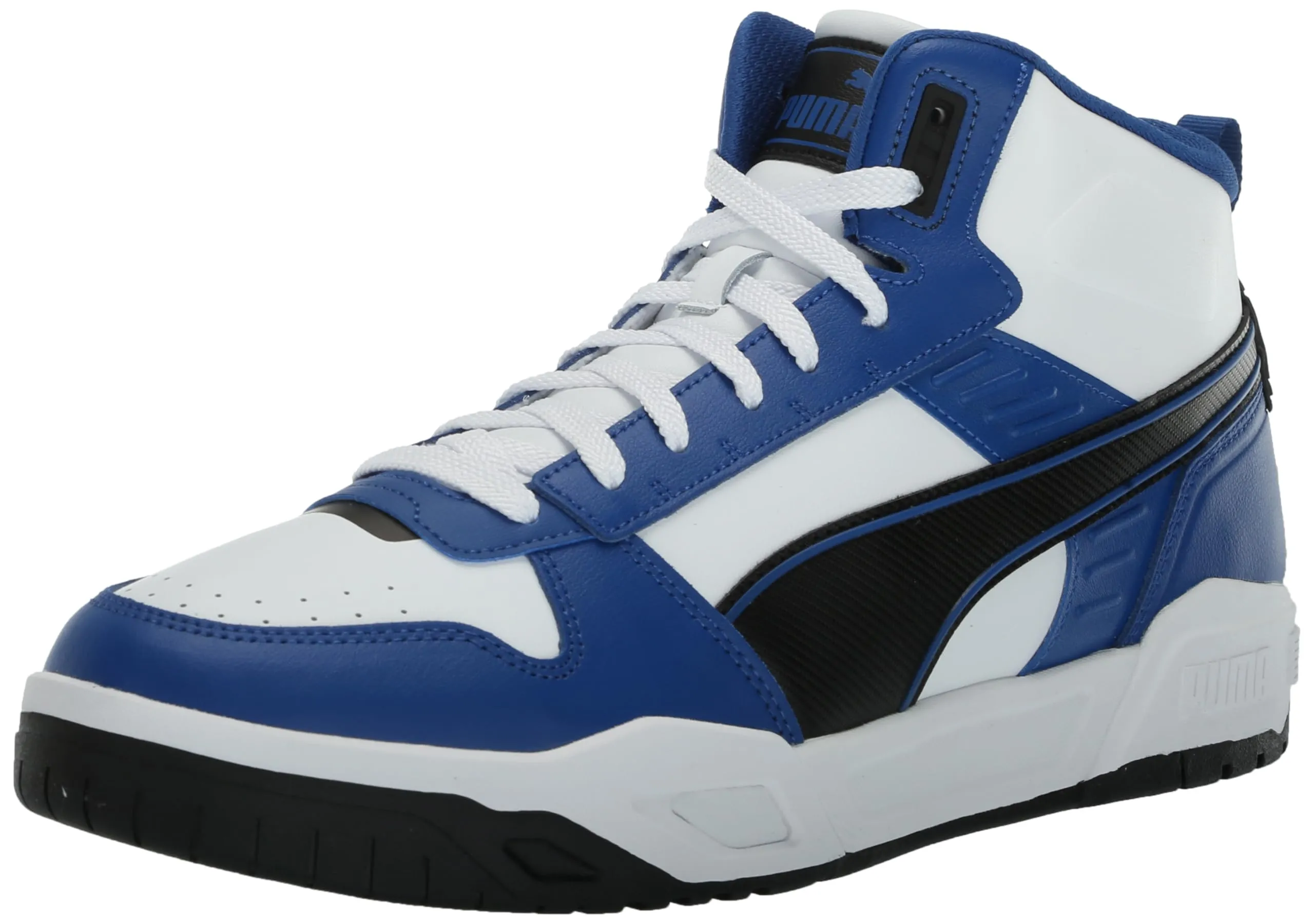 PUMA Men's RBD Tech Mid Shoes, Black-Clementine-White, 7