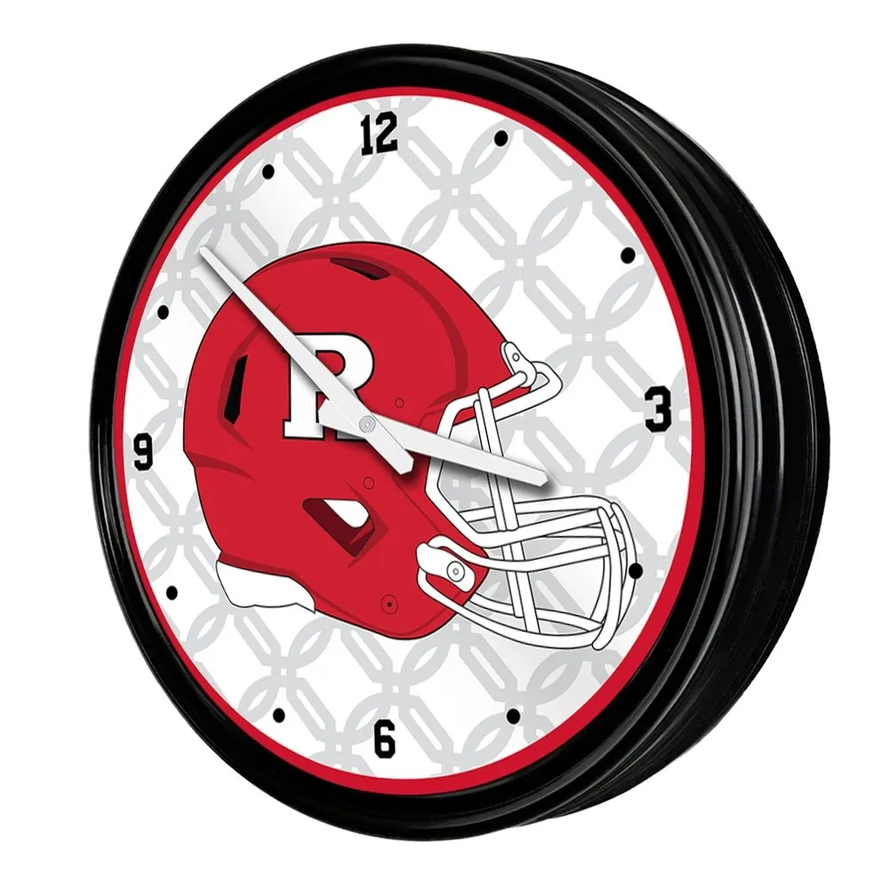 Rutgers Scarlet Knights: Helmet - Retro Lighted Wall Clock