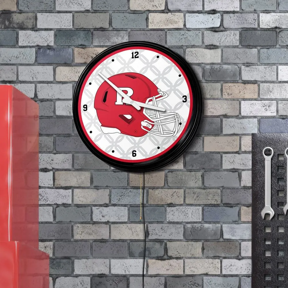 Rutgers Scarlet Knights: Helmet - Retro Lighted Wall Clock