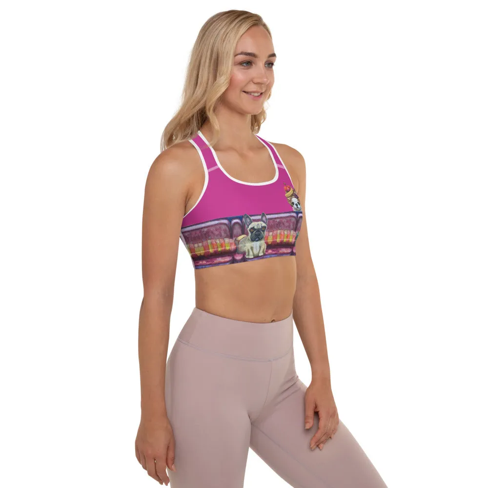 “Salon Dogs” Hot Pink Padded Sports Bra