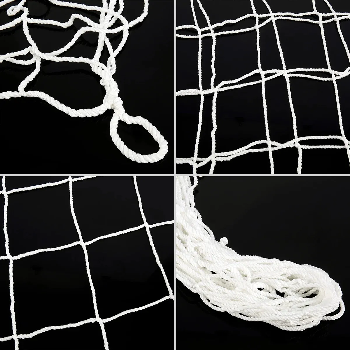 Soccer Goal Net Heavy Duty Polyethylene Anti-Impact Football Post Net Foldable Portable Soccer Net Football Game Equipment for Club School Football Match Training