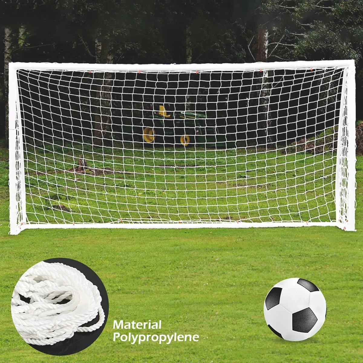 Soccer Goal Net Heavy Duty Polyethylene Anti-Impact Football Post Net Foldable Portable Soccer Net Football Game Equipment for Club School Football Match Training