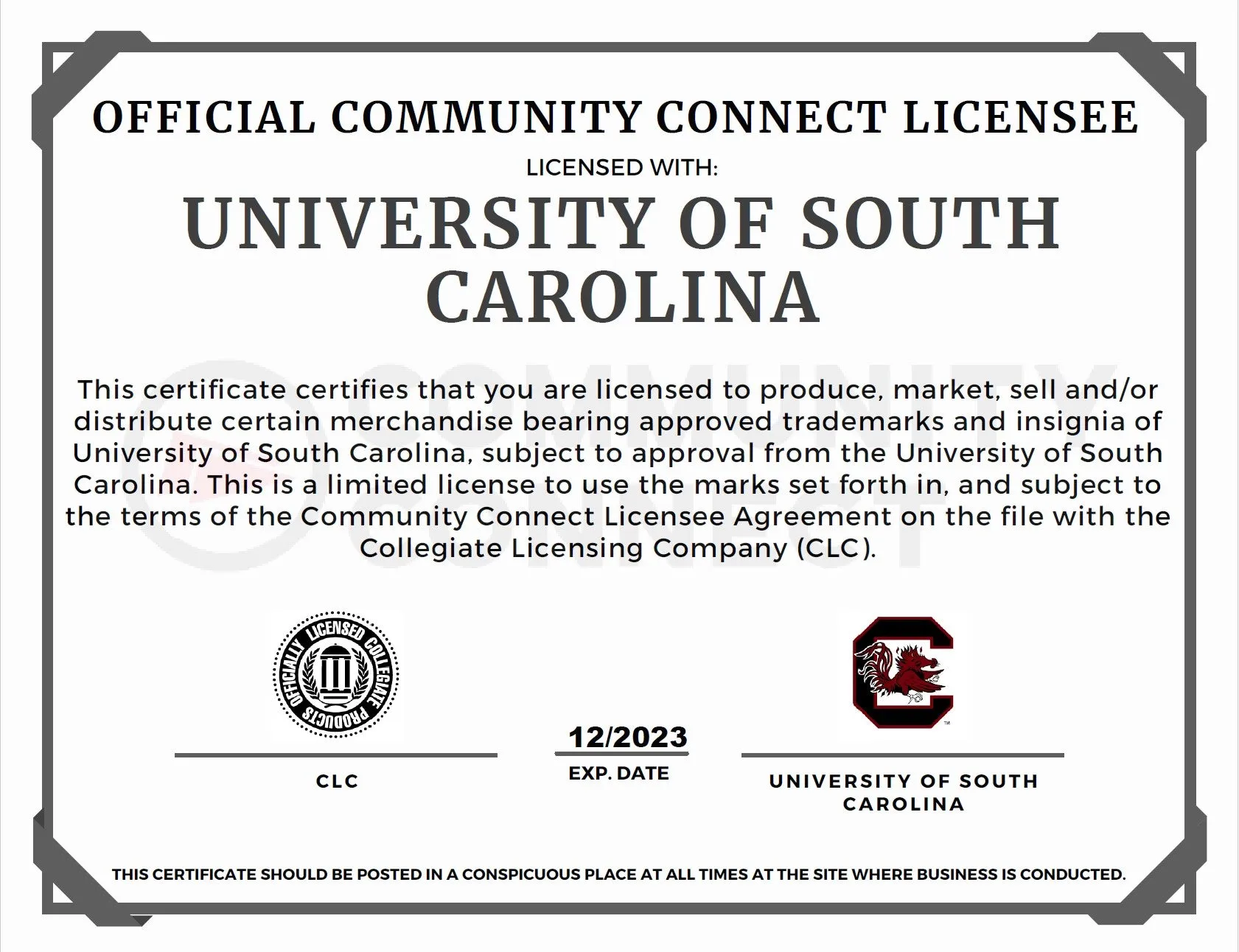South Carolina License Plate