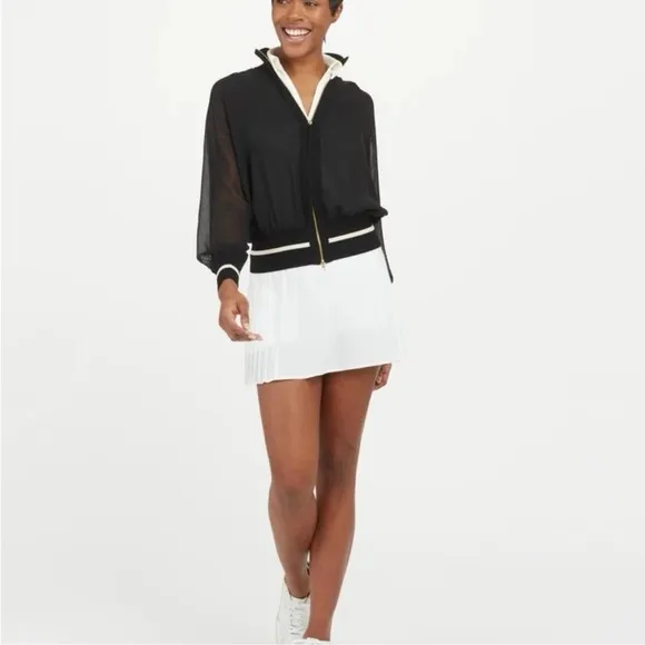 SPANX Get Moving Pleated Skort, 14&quot; Bright White outdoor club beach golf