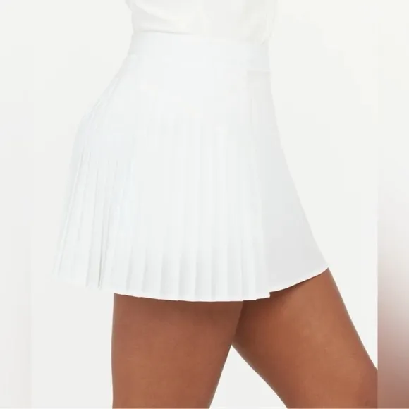 SPANX Get Moving Pleated Skort, 14&quot; Bright White outdoor club beach golf